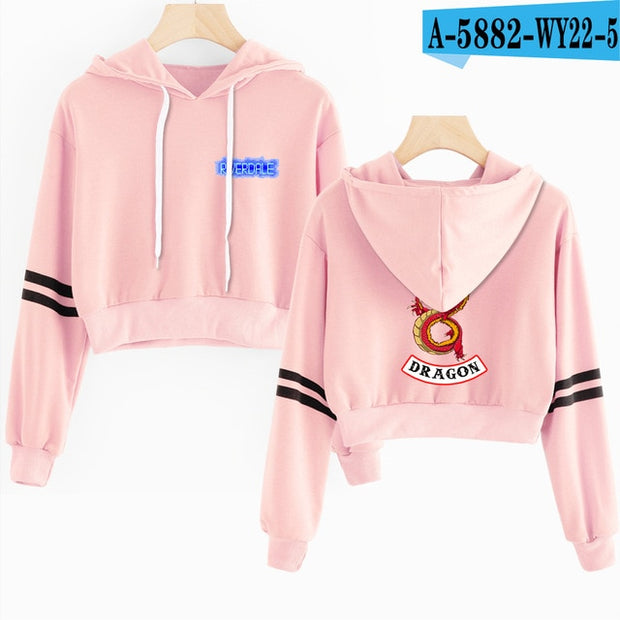 Women Sexy Crop Top Hoodies RIVERDALE Southside Serpent Print harajuku Casual Hoodies Sweatshirts - EverythingWhatYouWant