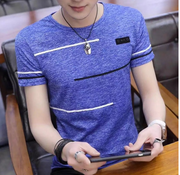 T Shirts Mens Summer O Neck Cotton Trending Streetwear Tops Striped Short Sleev Cool Tee Mens Clothing - EverythingWhatYouWant