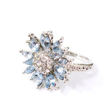 Sunflower Ring Female With Light Blue Zircon - EverythingWhatYouWant