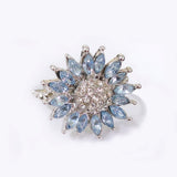 Sunflower Ring Female With Light Blue Zircon - EverythingWhatYouWant