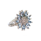 Sunflower Ring Female With Light Blue Zircon - EverythingWhatYouWant