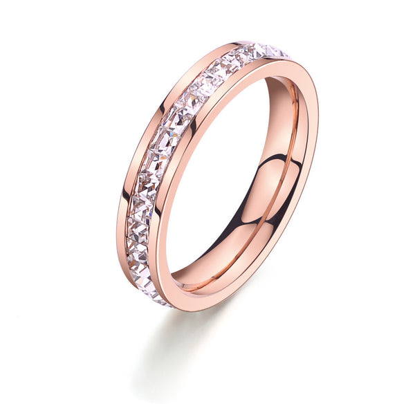 Titanium steel ring female Japanese and Korean version personality plated 18 rose gold ring does not fade fashion jewelry wholesale - EverythingWhatYouWant