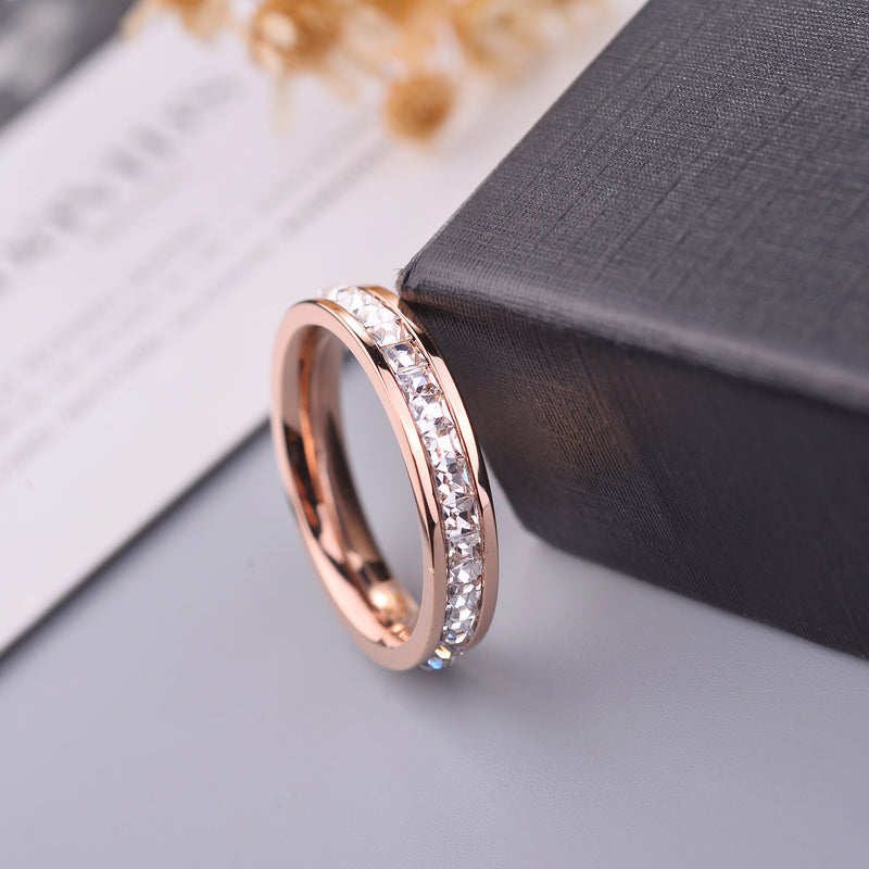 Titanium steel ring female Japanese and Korean version personality plated 18 rose gold ring does not fade fashion jewelry wholesale - EverythingWhatYouWant
