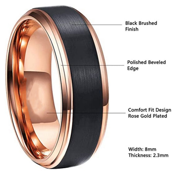Two Tone Tungsten Steel Ring Men's Jewelry - EverythingWhatYouWant