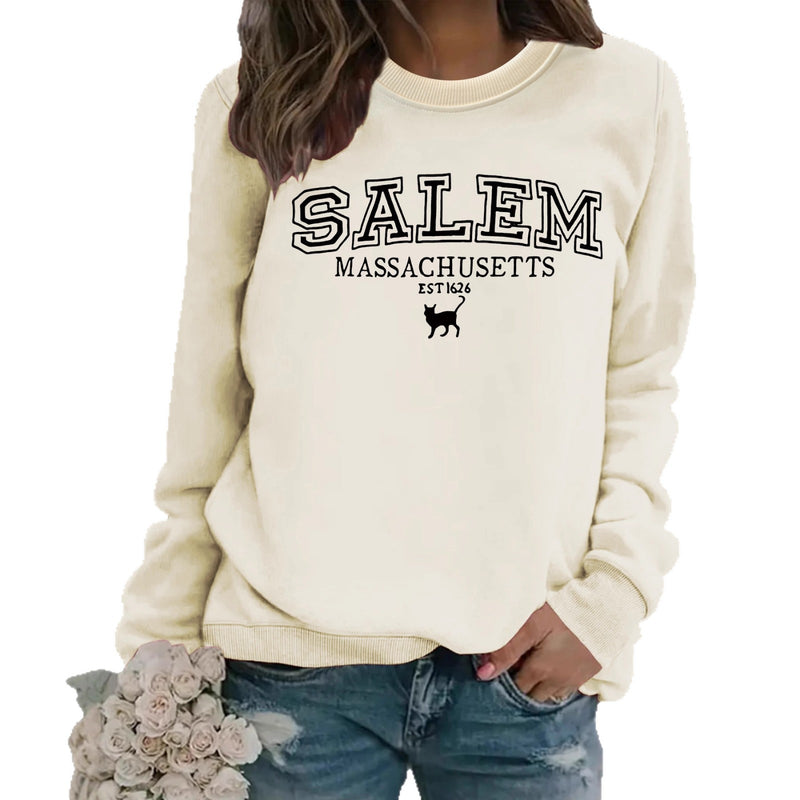 Halloween cat patterned hoodie - EverythingWhatYouWant