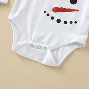Baby Girls Christmas Clothing Sets Cartoon Deer Snowman Bodysuit +Tulle Skirts+Headband Autumn Girl Clothes - EverythingWhatYouWant