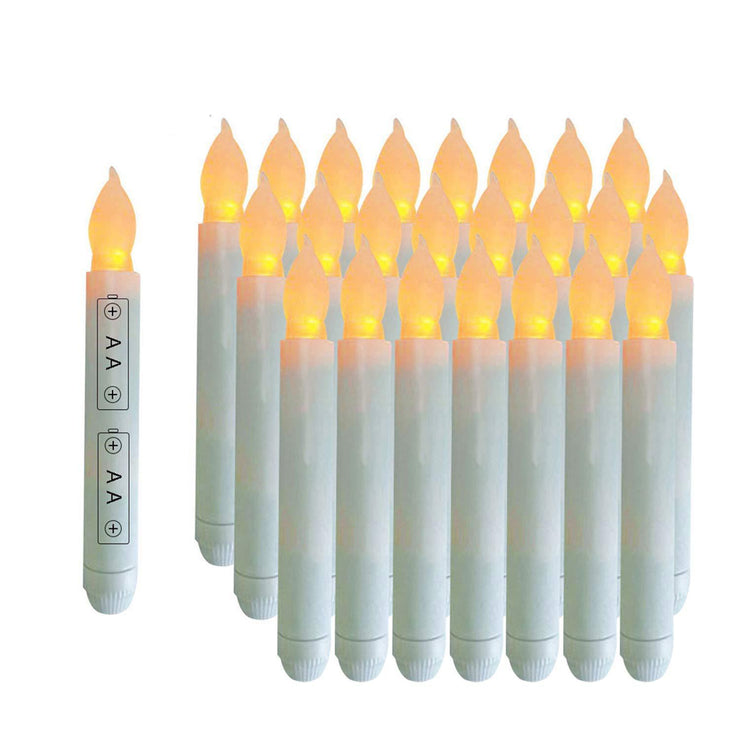 12pcs Long Candle Wedding Birthday Pie Led Electronic Candle Lights Halloween Christmas Dinner Candles - EverythingWhatYouWant