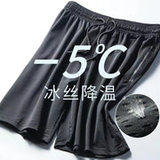 Summer men's casual shorts ice silk mesh loose shorts breathable quick-drying air-conditioning pants sports running shorts men - EverythingWhatYouWant