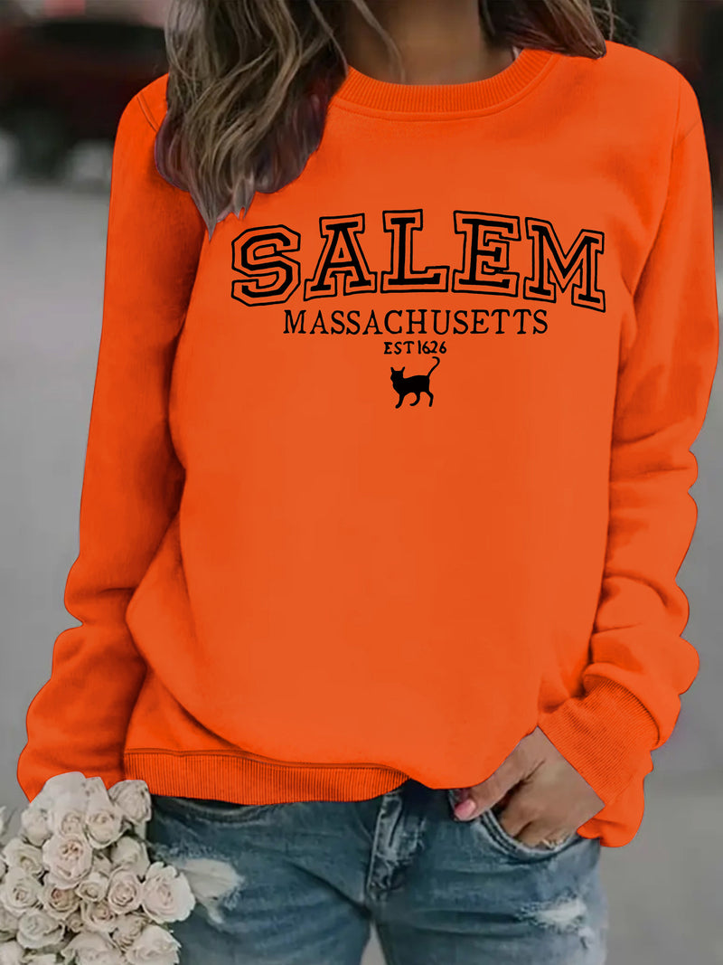 Halloween cat patterned hoodie - EverythingWhatYouWant