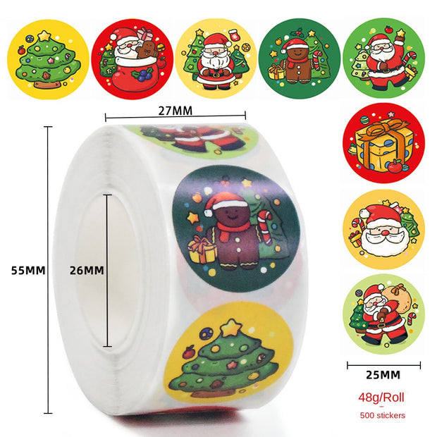 Cartoon Christmas themed gift labels, stickers, stickers, praise stickers, reward stickers, label stickers - EverythingWhatYouWant