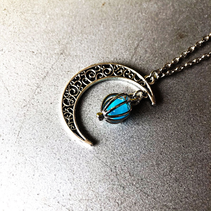 Moon Glowing Necklace Halloween Gifts - EverythingWhatYouWant