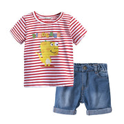 Boys Clothes Summer Children Clothing Sets Boys Sport Suits T-shirt Suspender Trousers 2pcs Costume Kids Clothes Sets - EverythingWhatYouWant