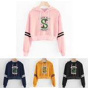 Women Sexy Crop Top Hoodies RIVERDALE Southside Serpent Print harajuku Casual Hoodies Sweatshirts - EverythingWhatYouWant
