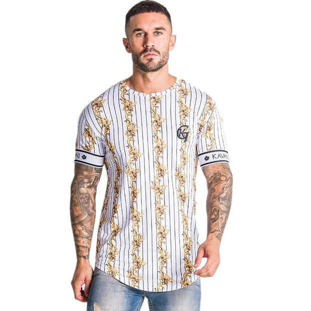 Casual Men T-shirt Stripe Summer Man Tshirt Fashion Tops Streetwear Male T-shirts Hip Hop - EverythingWhatYouWant