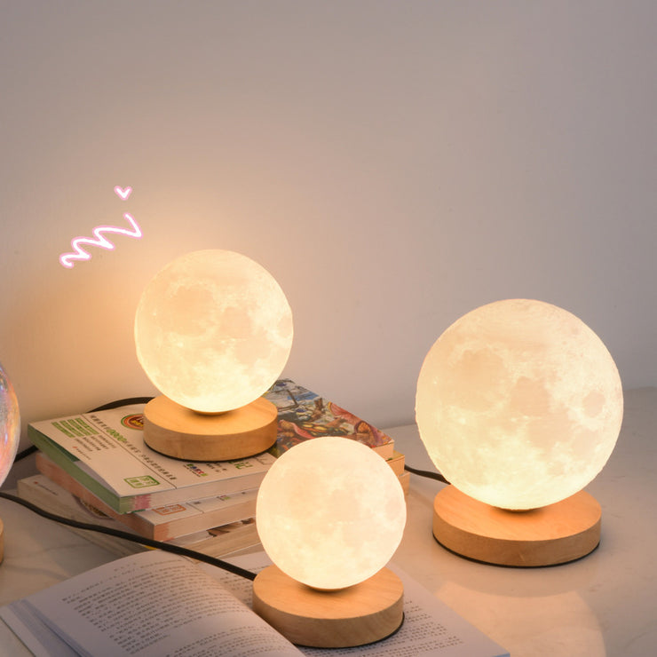 3D Moon Lamp Moon Lamp Desk Charging Lamp Bedroom Bedside Lamp Creative Ins Gift Atmosphere Night Lamp - EverythingWhatYouWant