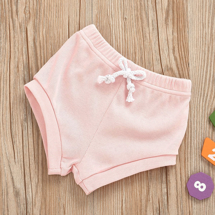 Baby Summer Clothing Newborn Baby Girls Casual Sleeveless Solid organic cotton Tops + Shorts 2pcs Clothes Set 1-3Years - EverythingWhatYouWant