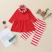 Baby Girl Clothes Newborn Infant Christmas Set Cartoon Santa Claus Dress Top Pants Cap Outfits Clothes Baby Girls Clothing Suit - EverythingWhatYouWant