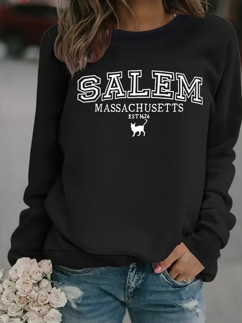 Halloween cat patterned hoodie - EverythingWhatYouWant