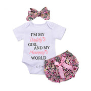 Wisefin Newborn Baby Girl Clothing Set Summer Baby Bodysuits+Floral PP Shorts+Headband Infant Outfits Cute Toddler Girl Clothes - EverythingWhatYouWant