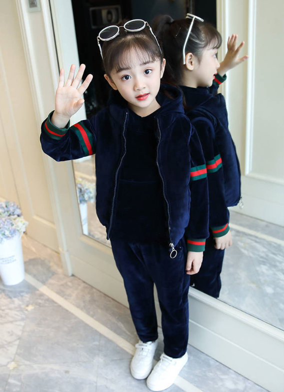 Brand Boys Warm Thicken Fleece Hoodies+Pants+Vest 3pcs Sets Girl Winter Sets Children Clothes Kids Casual Suits Christmas Outfit - EverythingWhatYouWant