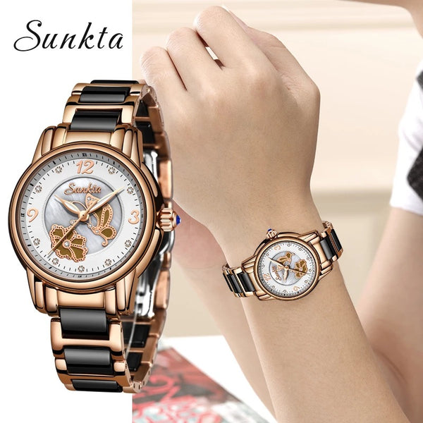 Lige High Quality Ceramic Watch Ladies Watch Exquisite Waterproof Watch - EverythingWhatYouWant