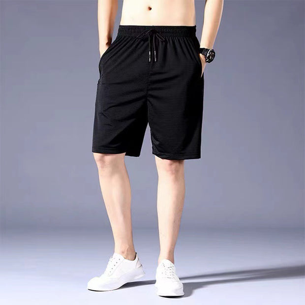 Summer men's casual shorts ice silk mesh loose shorts breathable quick-drying air-conditioning pants sports running shorts men - EverythingWhatYouWant