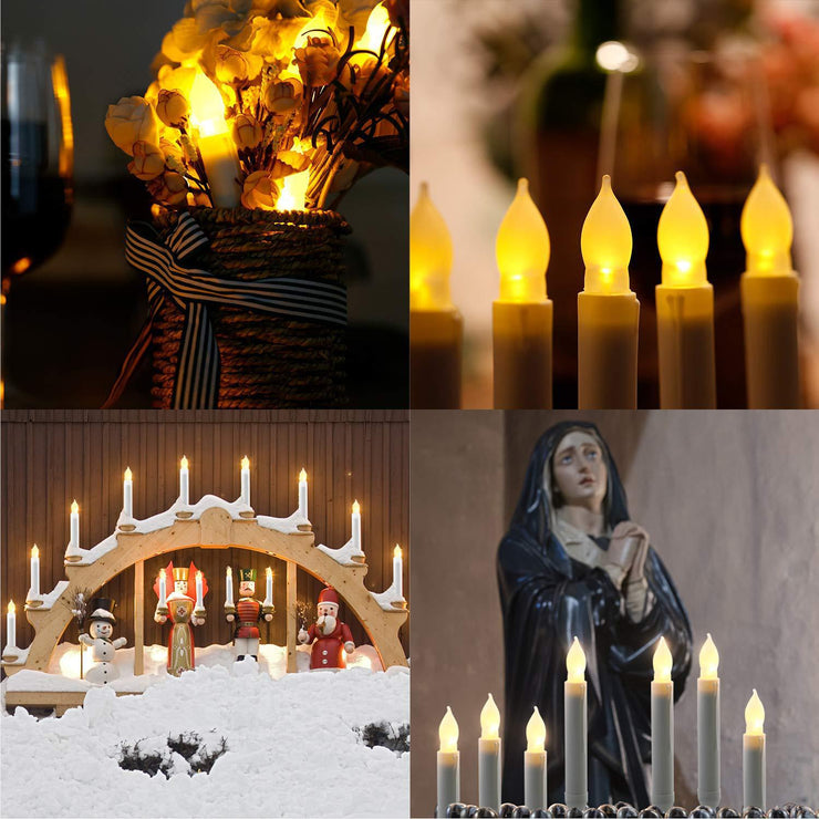 12pcs Long Candle Wedding Birthday Pie Led Electronic Candle Lights Halloween Christmas Dinner Candles - EverythingWhatYouWant