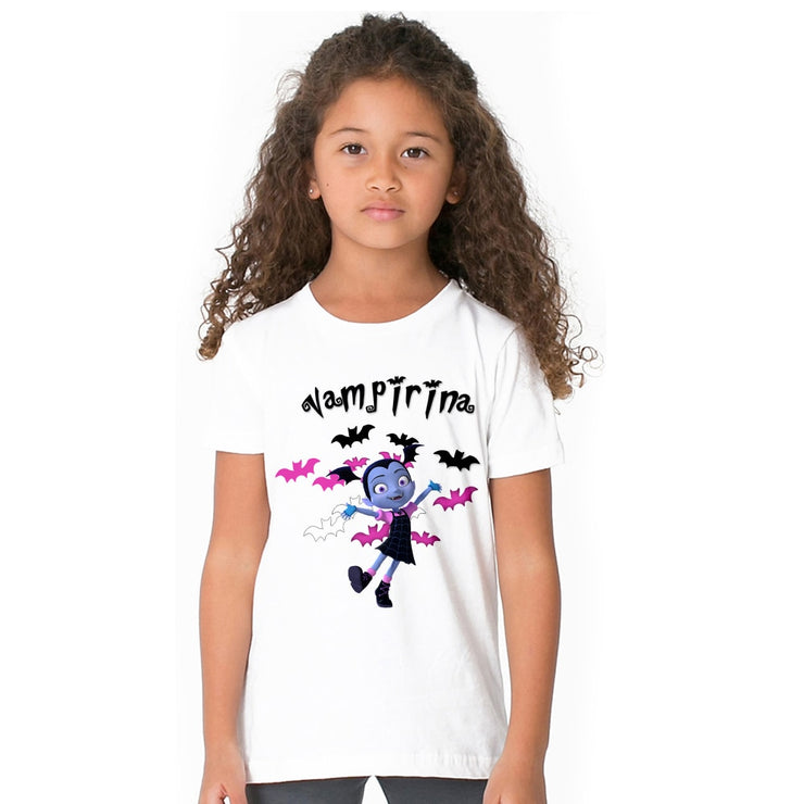 1-12 years old teens todder baby infant casual summer dress cartoon Vampirina T-Shirts+Net Veil Dress kids Vampire 2Pcs clothes - EverythingWhatYouWant
