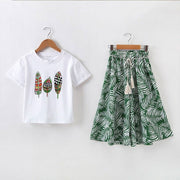 Summer Girls Clothes Sets Baby Girl Short Sleeve Shirt Top+Shorts Suits Kids Clothing Printed Children's Clothes 2pcs - EverythingWhatYouWant