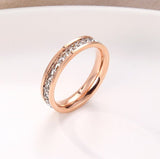 Titanium steel ring female Japanese and Korean version personality plated 18 rose gold ring does not fade fashion jewelry wholesale - EverythingWhatYouWant