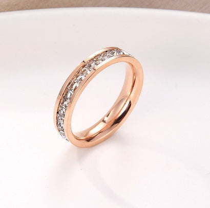 Titanium steel ring female Japanese and Korean version personality plated 18 rose gold ring does not fade fashion jewelry wholesale - EverythingWhatYouWant