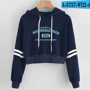 Women Sexy Crop Top Hoodies RIVERDALE Southside Serpent Print harajuku Casual Hoodies Sweatshirts - EverythingWhatYouWant
