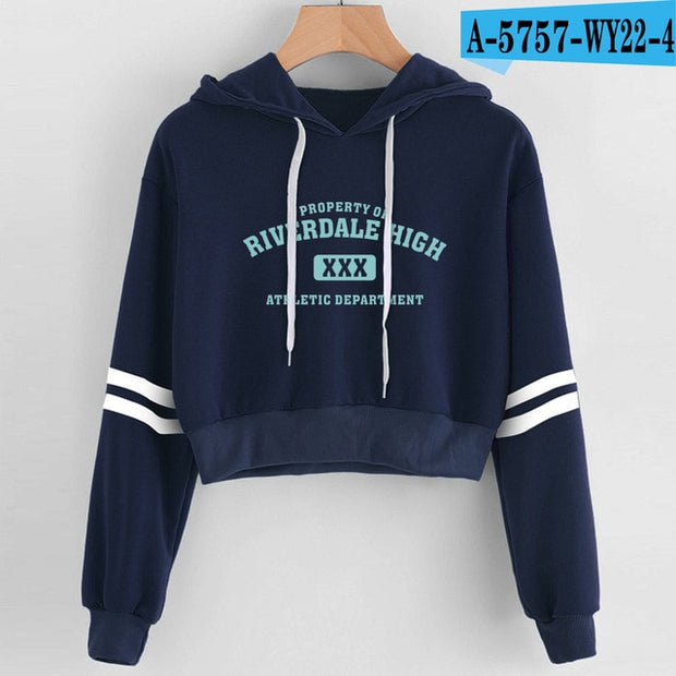 Women Sexy Crop Top Hoodies RIVERDALE Southside Serpent Print harajuku Casual Hoodies Sweatshirts - EverythingWhatYouWant