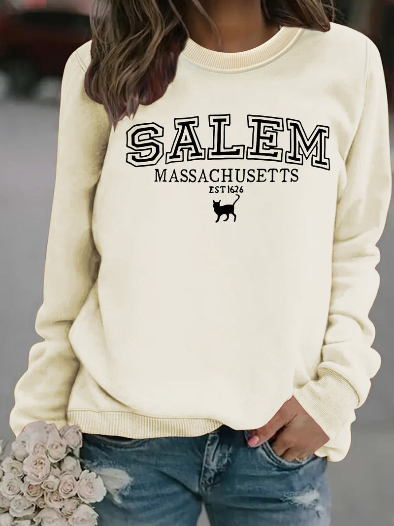 Halloween cat patterned hoodie - EverythingWhatYouWant