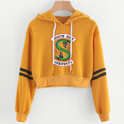 Women Sexy Crop Top Hoodies RIVERDALE Southside Serpent Print harajuku Casual Hoodies Sweatshirts - EverythingWhatYouWant