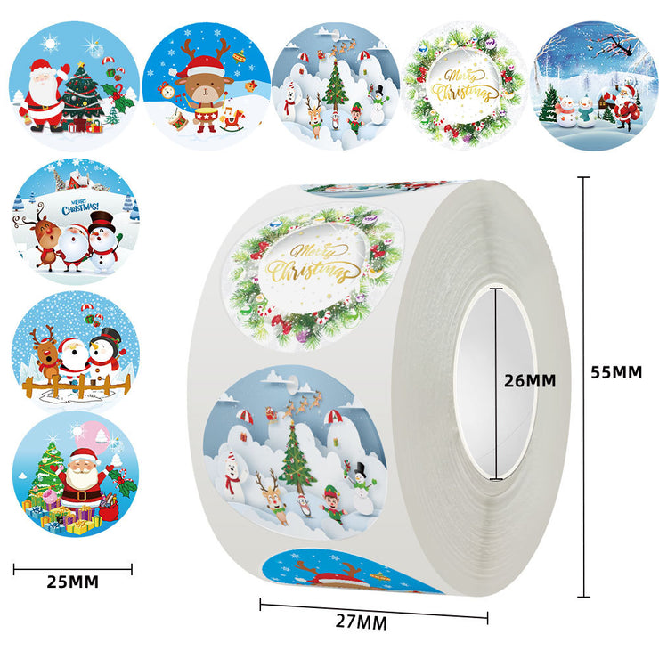 Cartoon Christmas themed gift labels, stickers, stickers, praise stickers, reward stickers, label stickers - EverythingWhatYouWant