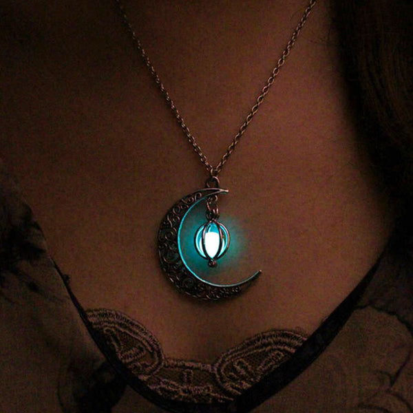 Moon Glowing Necklace Halloween Gifts - EverythingWhatYouWant