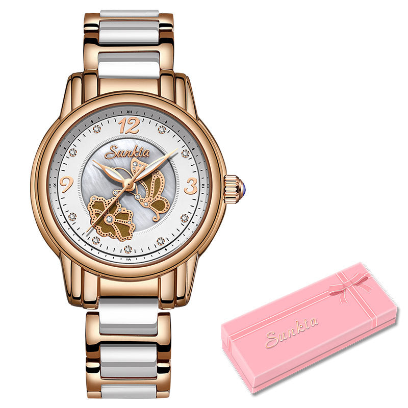 Lige High Quality Ceramic Watch Ladies Watch Exquisite Waterproof Watch - EverythingWhatYouWant