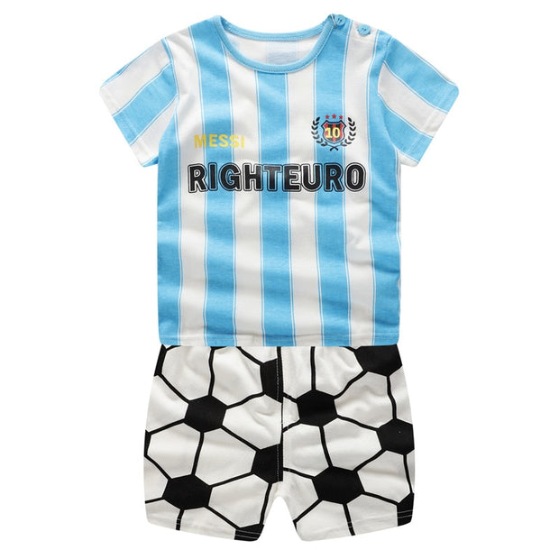 Baby Boys Clothing Sets Baseball Uniform 2pcs/Set  Baby Girls Clothes Cartoon Blue Whale Short Sleeve Infant Cotton Underwear - EverythingWhatYouWant