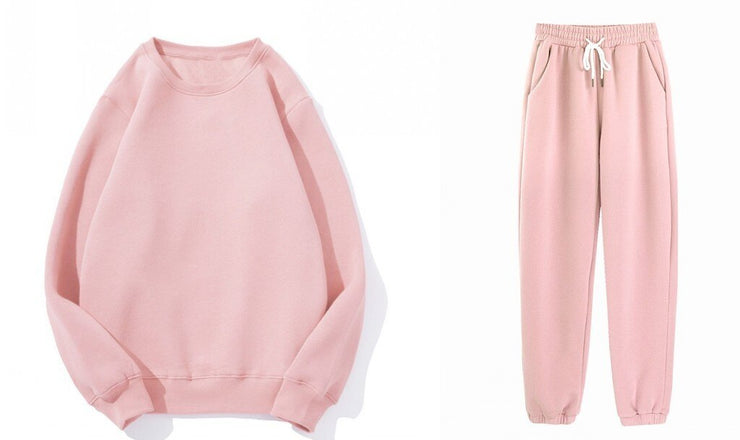 Autumn Women Hoodies Tracksuits Fashion Fleece Sweatshirt Two Pieces Set Casual Long Sleeve Solid Hoodie Sport Pants Suit - EverythingWhatYouWant