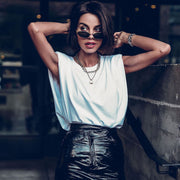 Women Summer Sleeveless Tops Female O Neck White Women Blouse Shirt Ladies Loose Solid Chic Casual Blouses Black Cotton Blouse - EverythingWhatYouWant