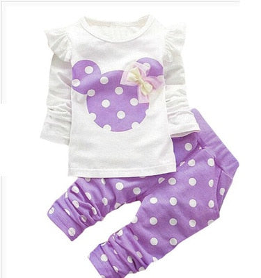 Baby Girls Winter Clothing Sets Cotton Cartoon Mouse Long Sleeve Bebes Suit Newborn Kids Baby Girl Clothes - EverythingWhatYouWant