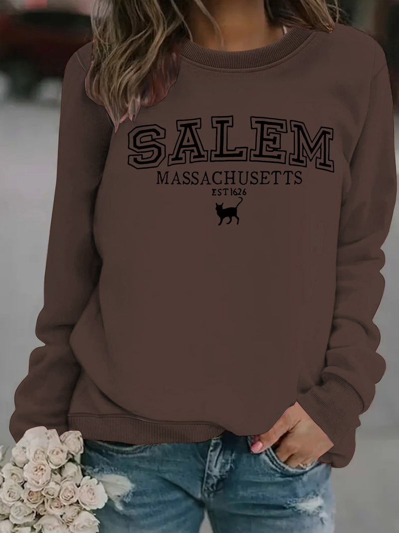 Halloween cat patterned hoodie - EverythingWhatYouWant