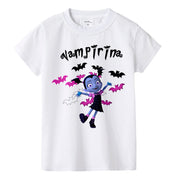 1-12 years old teens todder baby infant casual summer dress cartoon Vampirina T-Shirts+Net Veil Dress kids Vampire 2Pcs clothes - EverythingWhatYouWant