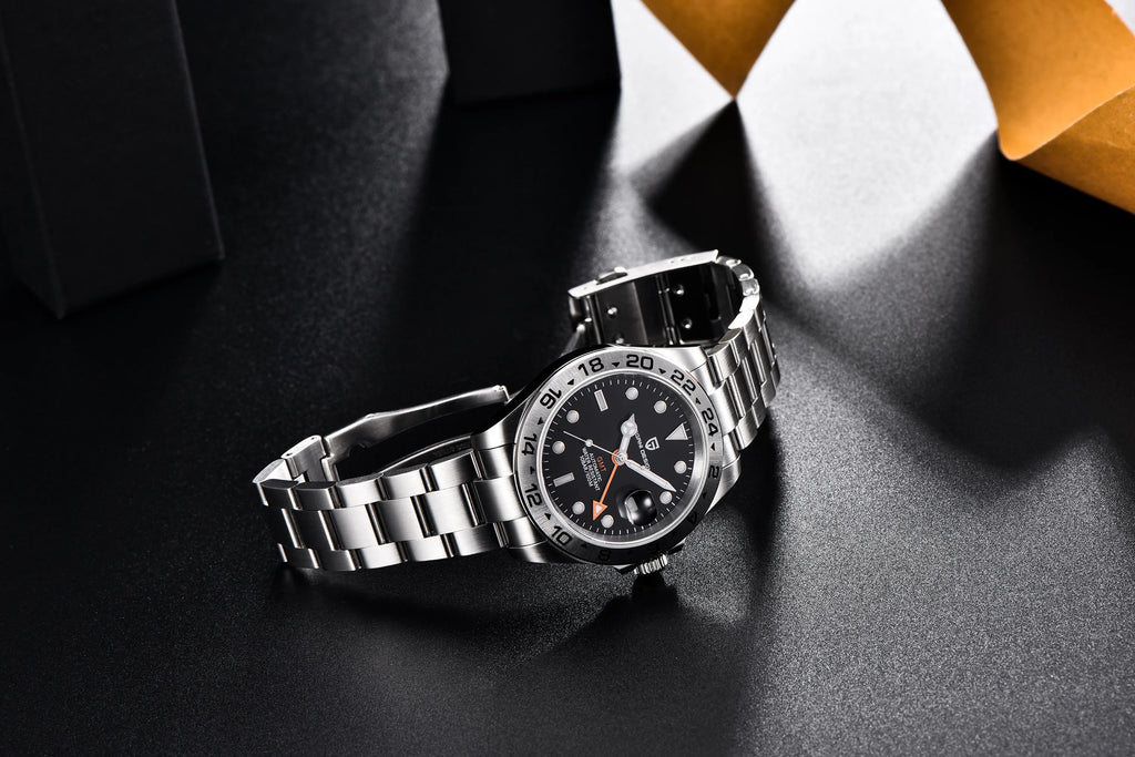 Pagani Design PD1682 Men’s GMT Watch 42mm Automatic Mechanical DG5833 Sapphire Crystal Stainless Steel Waterproof Black Vintage - EverythingWhatYouWant