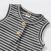 Summer Baby Shorts Set For Girls Boys Newborn Clothes 2Pcs Bottom Vest+Striped Shorts Sleeveless Toddler Boy Clothing Suit D30 - EverythingWhatYouWant