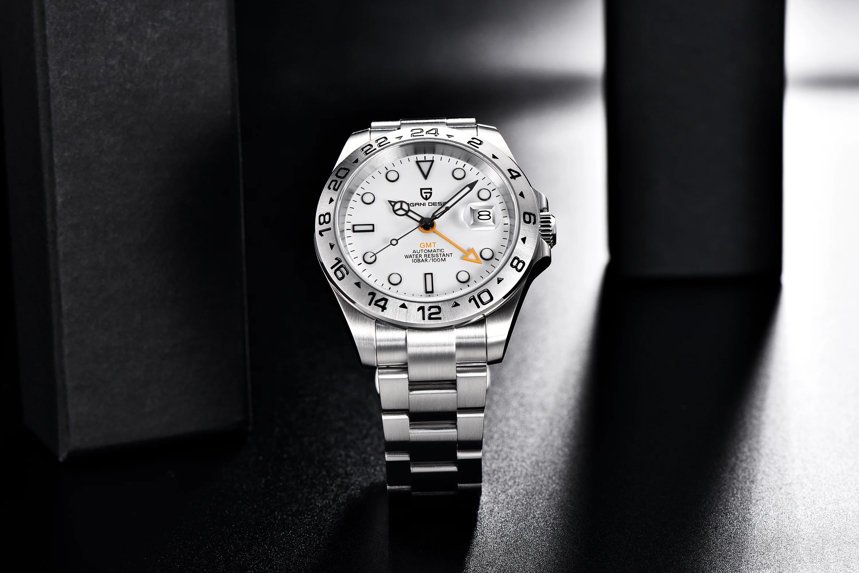 Pagani Design PD1682 Men’s GMT Watch 42mm Automatic Mechanical DG5833 Sapphire Crystal Stainless Steel Waterproof Black Vintage - EverythingWhatYouWant