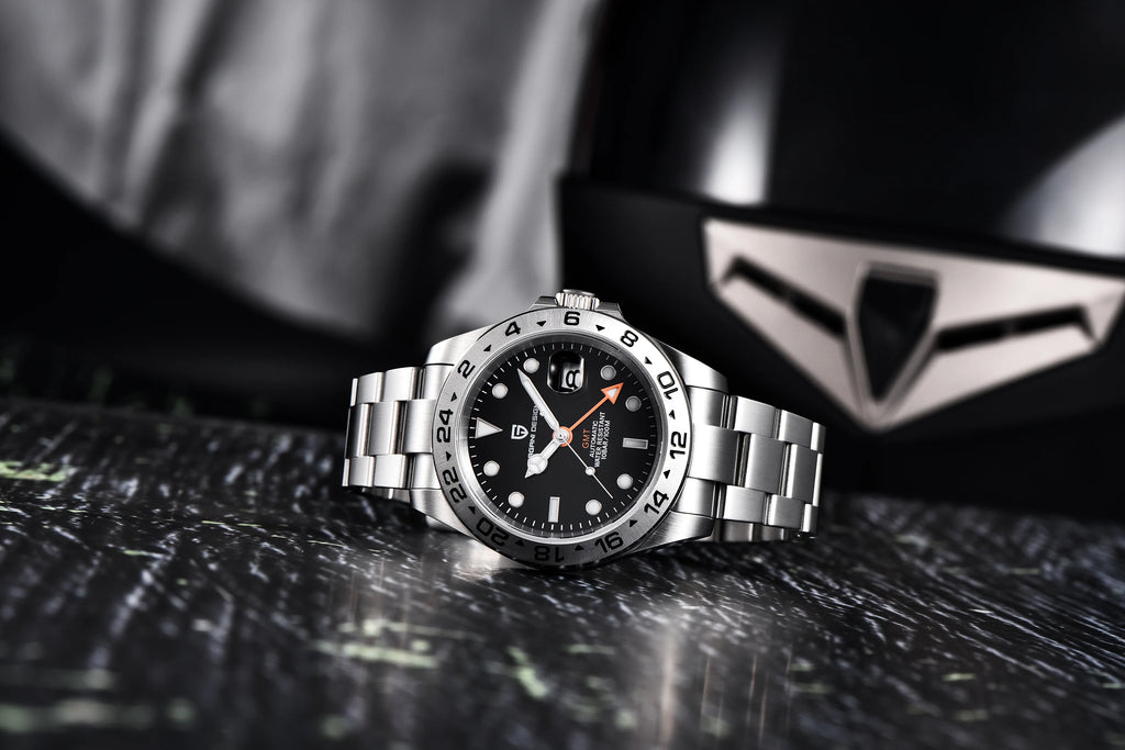 Pagani Design PD1682 Men’s GMT Watch 42mm Automatic Mechanical DG5833 Sapphire Crystal Stainless Steel Waterproof Black Vintage - EverythingWhatYouWant