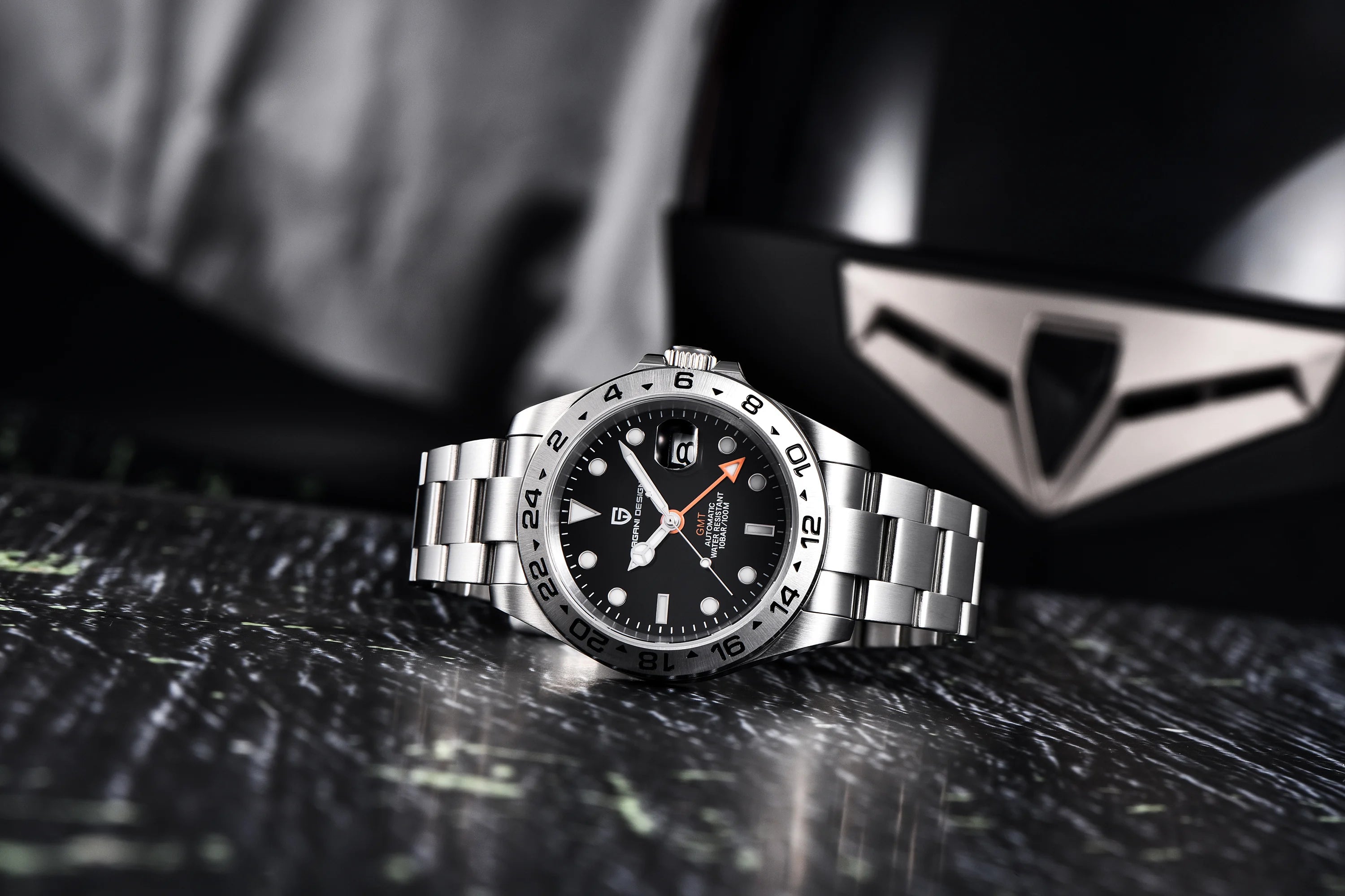 Pagani Design PD1682 Men’s GMT Watch 42mm Automatic Mechanical DG5833 Sapphire Crystal Stainless Steel Waterproof Black Vintage - EverythingWhatYouWant