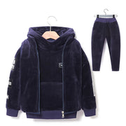Brand Boys Warm Thicken Fleece Hoodies+Pants+Vest 3pcs Sets Girl Winter Sets Children Clothes Kids Casual Suits Christmas Outfit - EverythingWhatYouWant